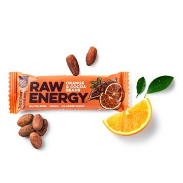 Raw tyčinka pomeranč-kakaové boby 50g Bombus