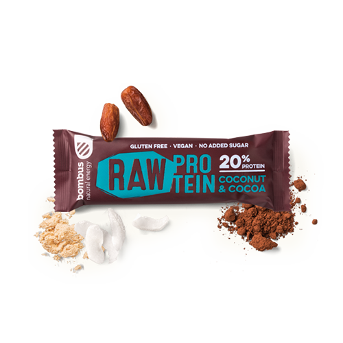 Raw proteinová tyčinka kokos-kakao 50g Bombus