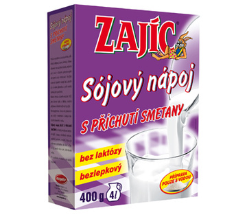 Sójový nápoj Zajíc s příchutí smetany 400g