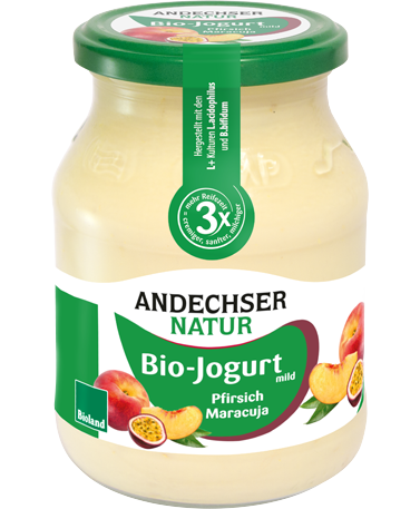 BIO jogurt broskev/maracuja 500 g Andechser