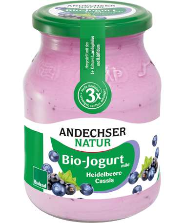 BIO jogurt borůvka/černý rybíz 500 g Andechser