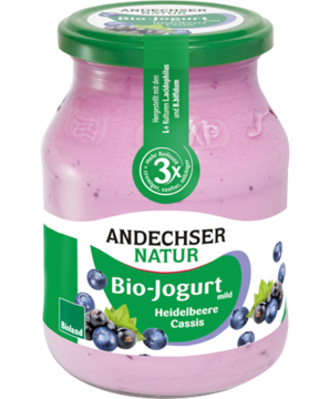 BIO jogurt borůvka/černý rybíz 500 g Andechser