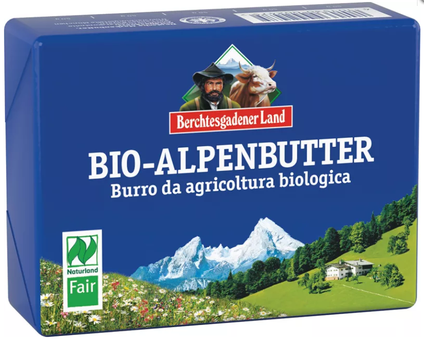 BIO čerstvé alpské máslo 250 g Berchtesgadener Land