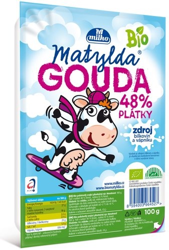 Bio Matylda sýr Gouda 48% plátky 100g Milko                                                                                                  