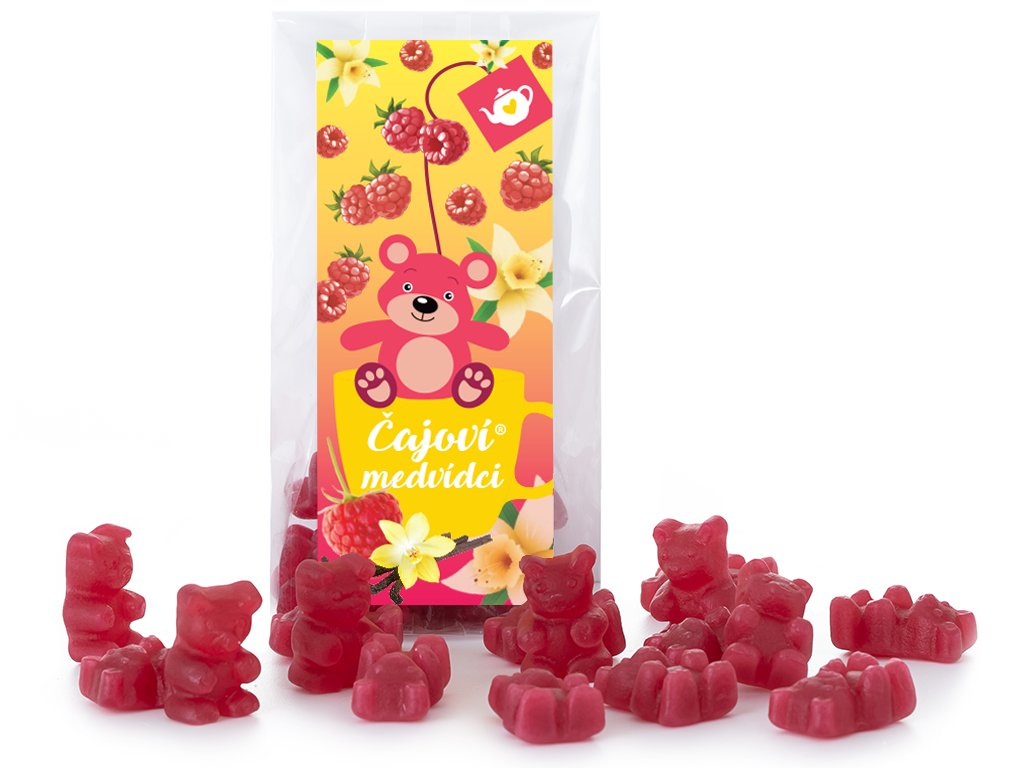 Čajoví medvídci s příchutí maliny a vanilky 50g Lipoo
