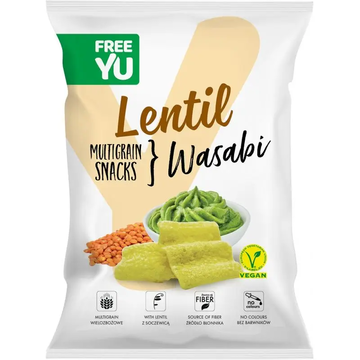 Čočkové chipsy s wasabi 70 g FreeYu Chips