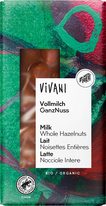 Bio mléčná čokoláda s celými lískovými oříšky VIVANI 100 g