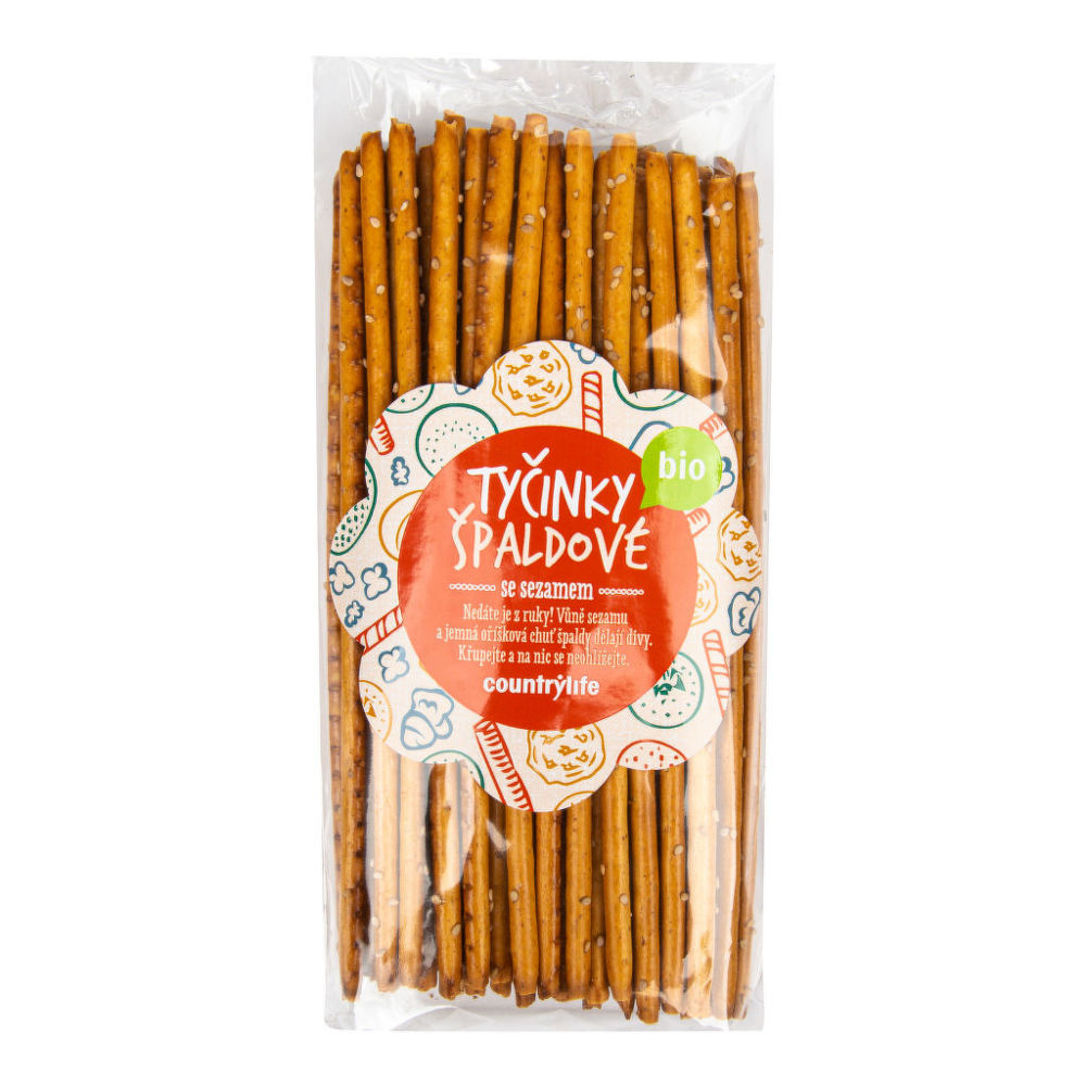 BIO špaldové tyčinky celozrnné se sezamem 150 g Country Life