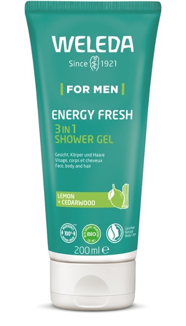 3v1 Shower gel for men Energy Fresh 200 ml Weleda