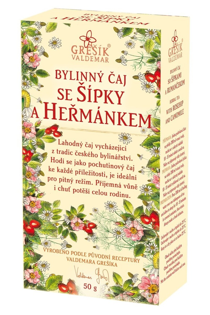 Čaj Šípky s heřmánkem 50 g Grešík 