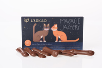 VEGAN kočičí jazýčky z mléčné čokolády a s pomerančem  80 g Laskao 