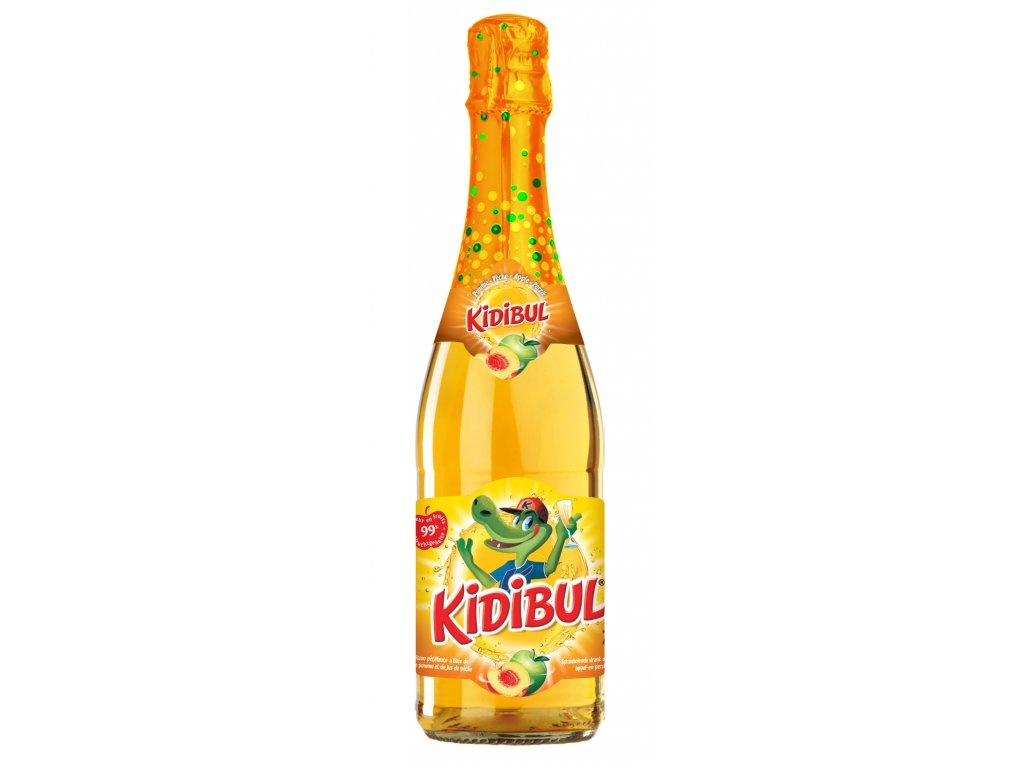 Dětský šumivý nápoj Jablko, Broskev 750 ml Kidibul
