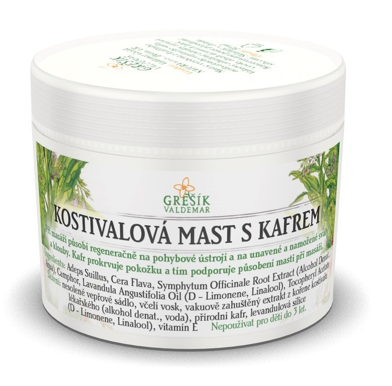 Kostivalová mast s kafrem 50ml Grešík