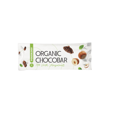 Powerlogy Organic Chocobar 70 % 50 g s lískovými ořechy