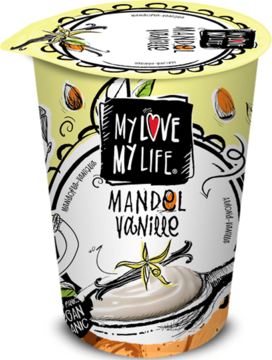 Bio zakysaný mandlový jogurt  Vanilka 180g  My Love My Life