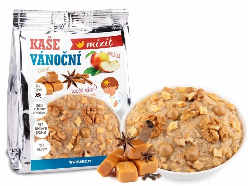 Jáhlová kaše s ořechy,čokoládou a ovocem 60g Mixit