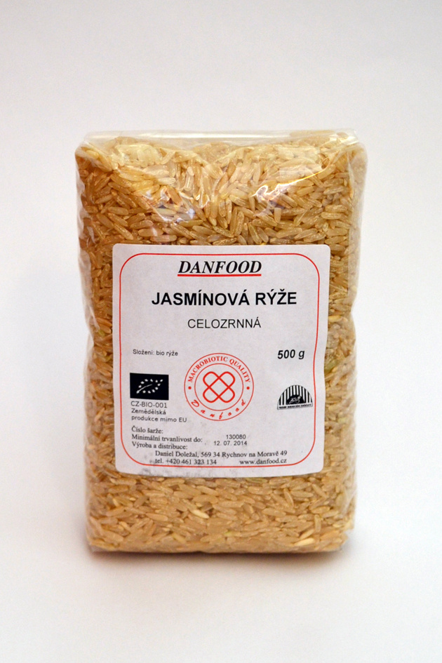 Bio jasmínová rýže celozrnná 500g Danfood
