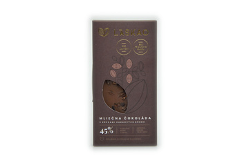 Čokoládá mléčná s kakaovými boby bez laktózy s 45% - Laskao 75g