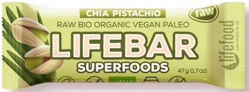 BIO RAW Lifebar Superfoods s chia a pistáciemi 47g Lifefood