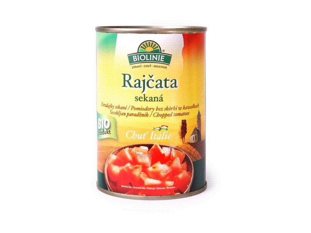 BIO sekaná rajčata 400g plech Biolinie