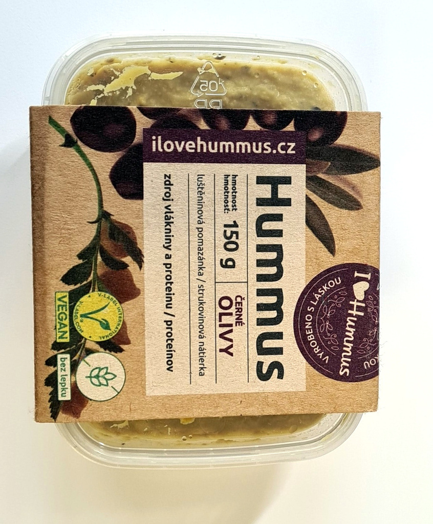 Hummus - cizrnová pomazánka s černými olivami 150 g I Love Hummus