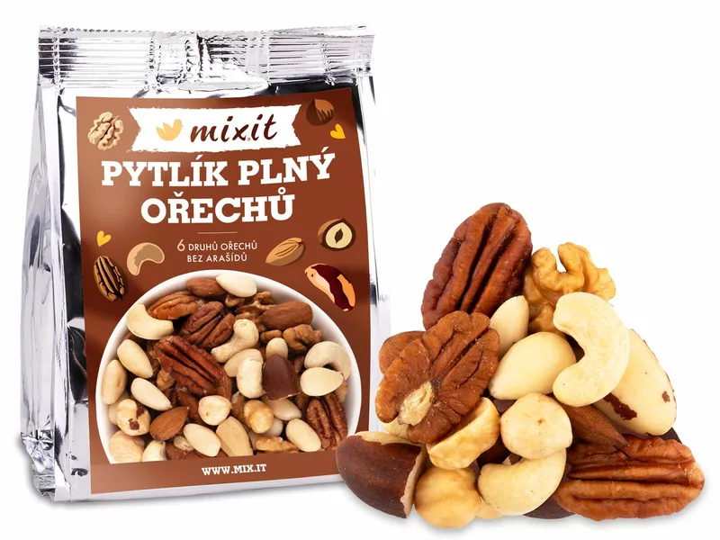 Pytlík plný ořechů - směs ořechů 80g Mixit