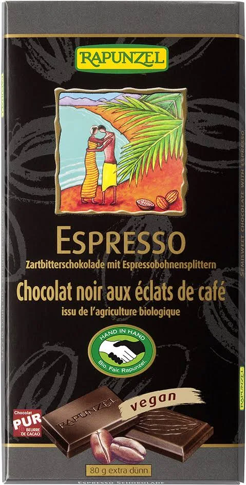 Bio hořká čokoláda ESPRESSO 80g Rapunzel