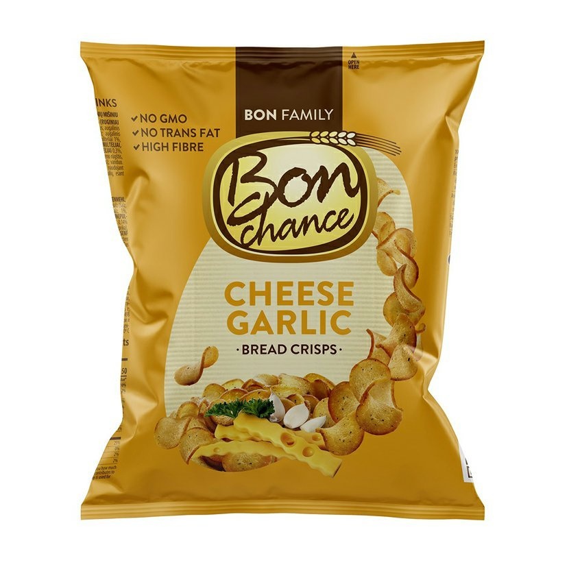Chlebové chipsy 60g česnek/sýr BON Chance