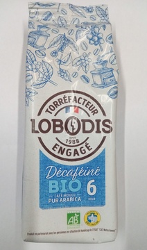 Bio mletá káva bez kofeinu 250g Lobodis