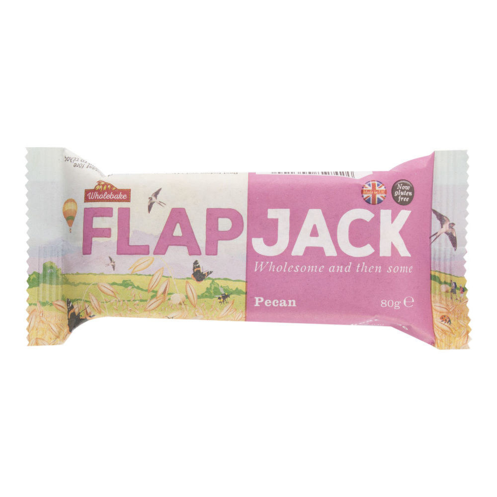 Flapjack ovesný pekan bezlepkový 80 g WHOLEBAKE 