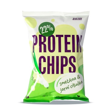 Proteinové chipsy s příchutí jarní cibulky a smetany 50 g BigBoy