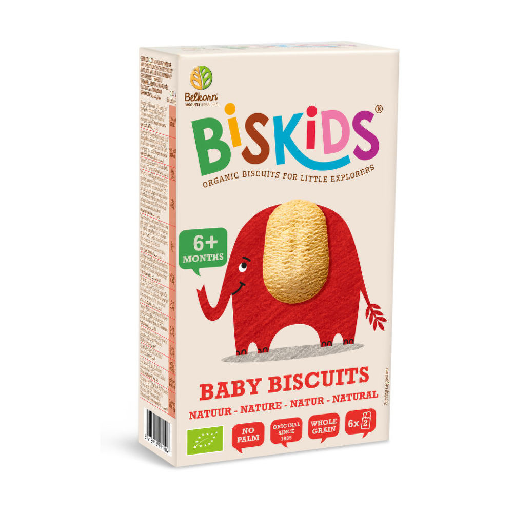 Sušenky celozrnné dětské Natural  6M 120g Biskids