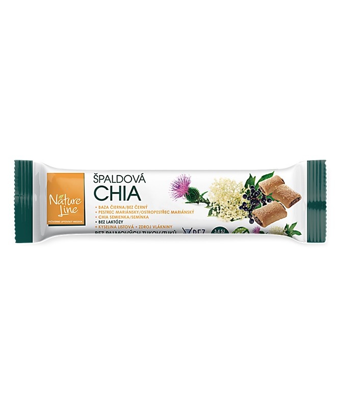 Špaldová sušenka CHIA s černým bezem 65g Nature Line