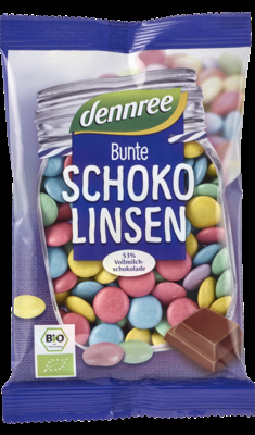 Lentilky čokoládové barebné 100g BIO Dennree