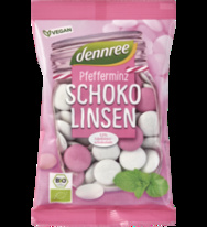 Dennree Lentilky čokoládové s mátovou příchutí 100g Bio 