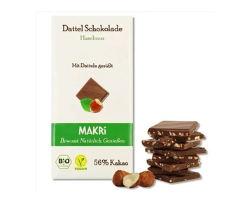 MAKRi Bio Datlová čokoláda lískooříšková 56 % 85g