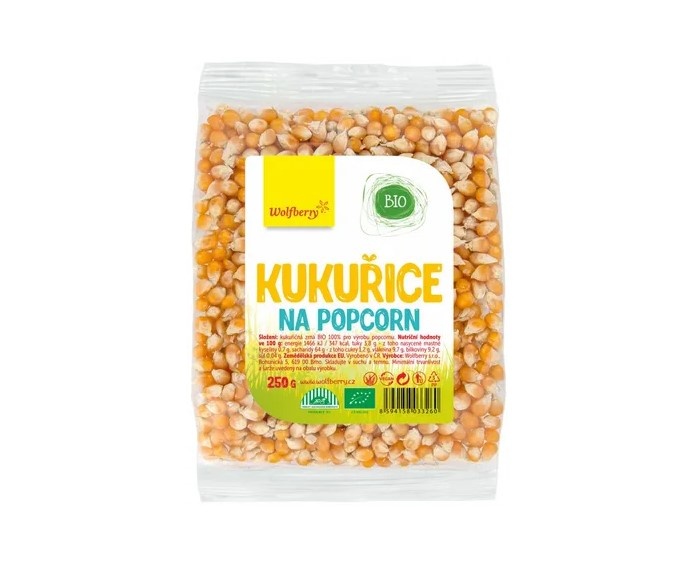 BIO Kukuřice na popcorn 250g Wolfberry