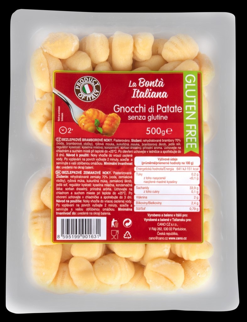 Bramborové Gnocchi bezlepkové 500g La Bontá Italiana