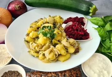 gnocchi s tempehem a spenatem