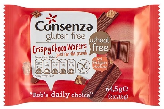 Křupavé čokoládové vafle bez lepku 100 g Consenza