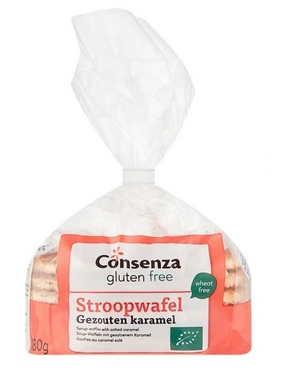 BIO holandské sirupové vafle s karamelem bez lepku 240 g Consenza