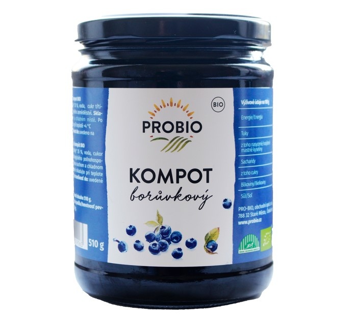 Bio Kompot borůvkový 510g PRO BIO