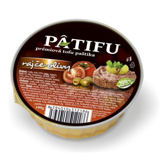 Paštika Patifu rajče ,olivy 100g Veto