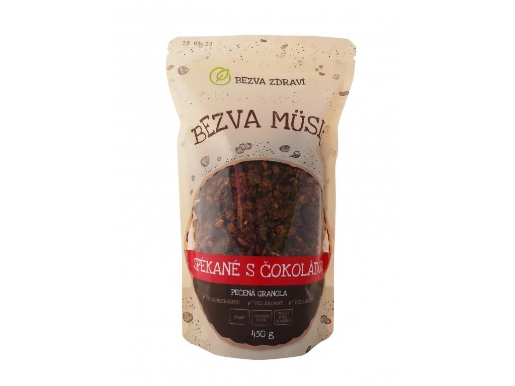 Spékané s čokoládou - pečená granola 450g Bezva zdraví