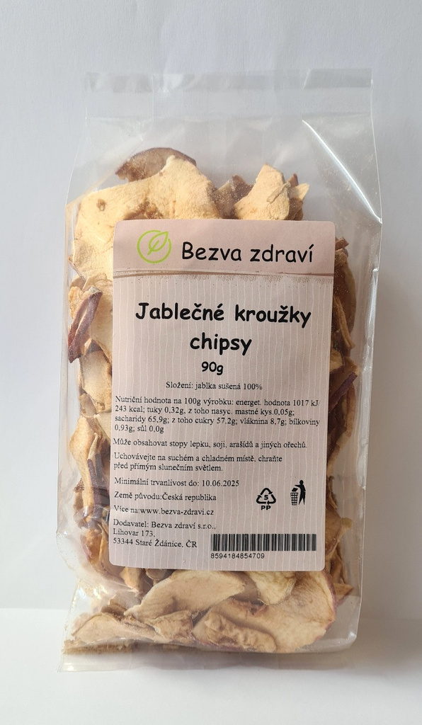 Jablečná kroužky chipsy 90g Bezva zdraví