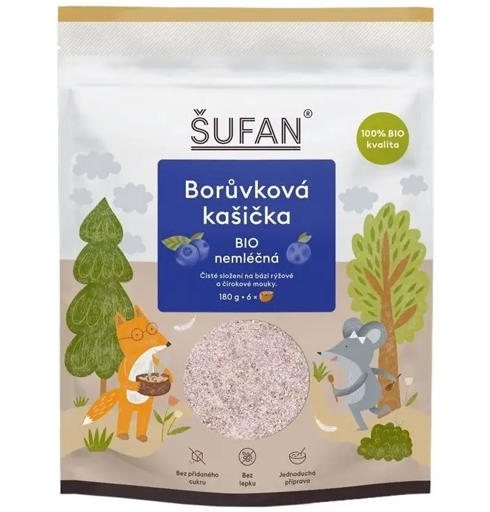 Bio borůvková kašička 180g Šufan