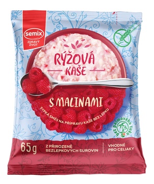 Rýžová kaše s malinami 65g SEMIX