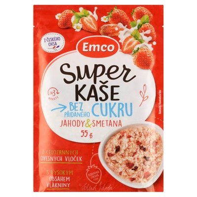 SUPER kaše Jahody a smetana 55g EMCO